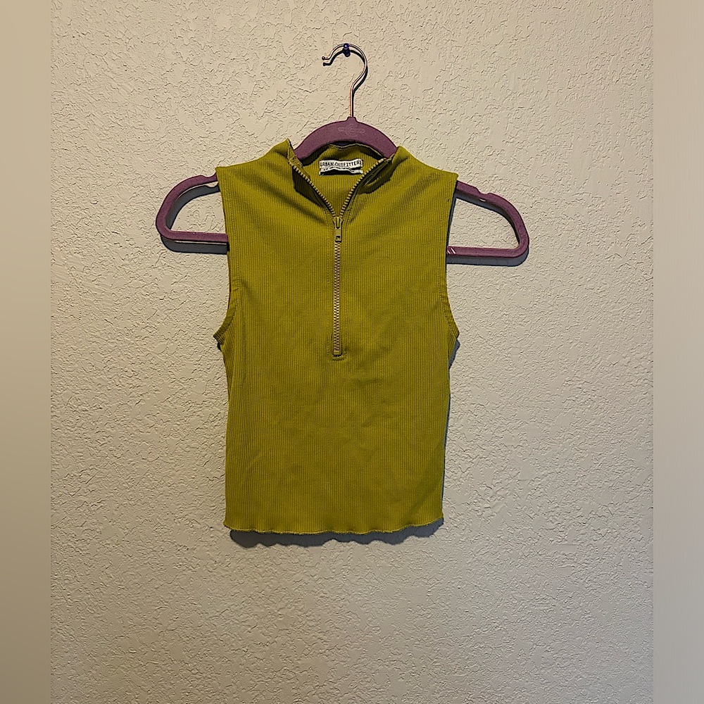 Urban Outfitters Ribbed Green Tank Top